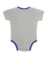 Outerstuff Baby Gray/White Los Angeles Dodgers Two-Pack Play Ball Bodysuit Set