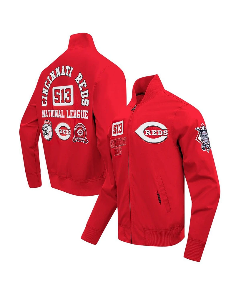 Pro Standard Men's Red Cincinnati Reds Area Code Twill Full-Zip Jacket