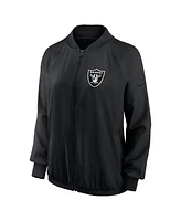 Nike Women's Black Las Vegas Raiders Raglan Full-Zip Jacket