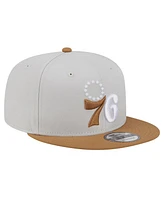 New Era Men's Cream Philadelphia 76ers Color Pack 2-Tone 9FIFTY Snapback Hat