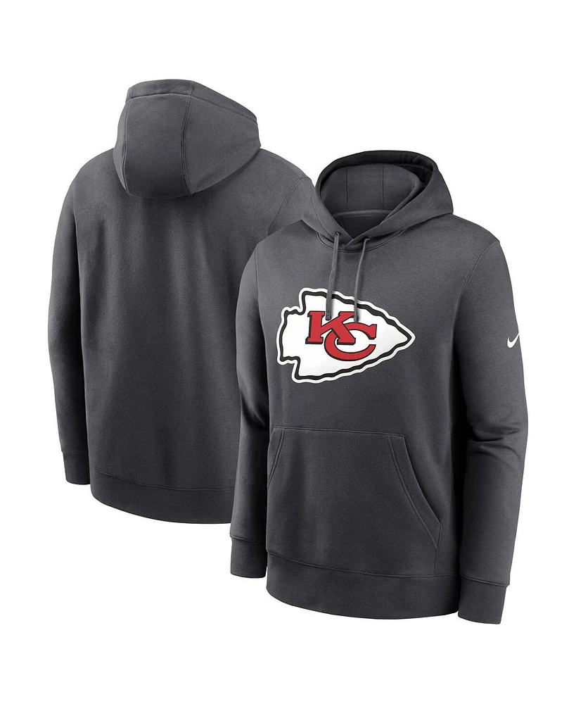 Nike Men's Anthracite Kansas City Chiefs Club Logo Pullover Hoodie