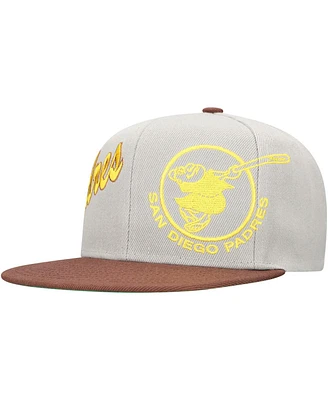 Mitchell & Ness Men's Gray/Brown San Diego Padres Knock Out Panel Snapback Hat