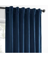 Half Price Drapes Deep Cobalt Blue Simply Velvet Room Darkening Curtain Pair (2 Panels)