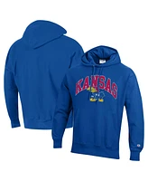 Champion Men's Royal Kansas Jayhawks Vault Late Night Reverse Weave Pullover Hoodie