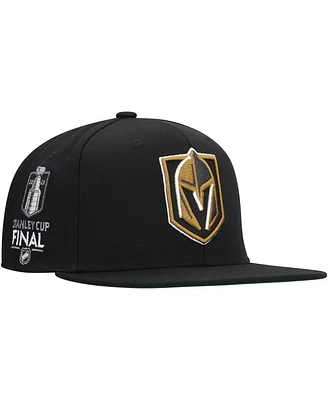 Mitchell & Ness Men's Black Vegas Golden Knights Core Top Spot Snapback Hat