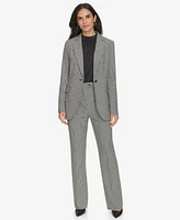 Calvin Klein Women's One-Button Houndstooth Blazer