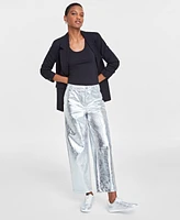 On 34th Women's Metallic Faux-Leather Pants, Created for Macy's