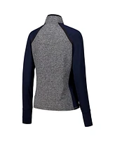 Camp David Women's Navy/Heather Gray Michigan Wolverines Finalist Raglan Quarter-Zip Jacket