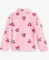 kensie Big Girls Cherry-Print Half-Zip Sweatshirt