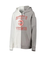 Gameday Couture Women's Gray/White Wisconsin Badgers Split Pullover Hoodie