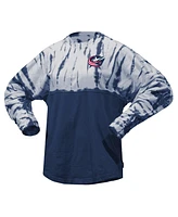 Spirit Jersey Men's and Women's Navy Columbus Blue Jackets Crystal Half Dye Long Sleeve T-Shirt