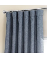 Half Price Drapes Sweden Blue Italian Faux Linen Room Darkening Curtain