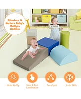 Costway 6 Piece Climb Crawl Play Set Indoor Kids Toddler Baby Safe Soft Foam Blocks Toys