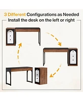 Tribesigns 40 Inches Computer Desk, Modern L Shaped Office Desk with File Drawer Cabinet, Wood Home Office Desk, Simple Writing Study Work Desk with 5