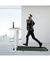 Skonyon 4.75HP 2 In 1 Folding Treadmill with Remote App Control-Green