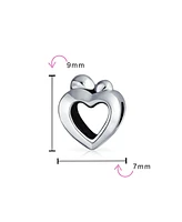 Bling Jewelry Heart Shape Mother Loving Family Child Love Charm Bead For Women Wife Oxidized Sterling Silver Fits European Bracelet