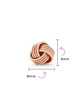 Bling Jewelry Classic Round Ball Woven Twisted Rope Cable Love Knot Ball Stud Earrings For Women Rose Gold Plated Sterling Silver