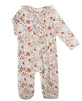 Baby Essentials Baby Girl Floral Footie, Swaddle, Headband & Wood Sign, 4-Piece Set