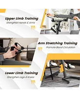 Skonyon Folding Pedal Exercise Bike with Adjustable Resistance-Yellow