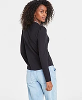 On 34th Women's V-Neck Waffle-Knit Top, Created for Macy's