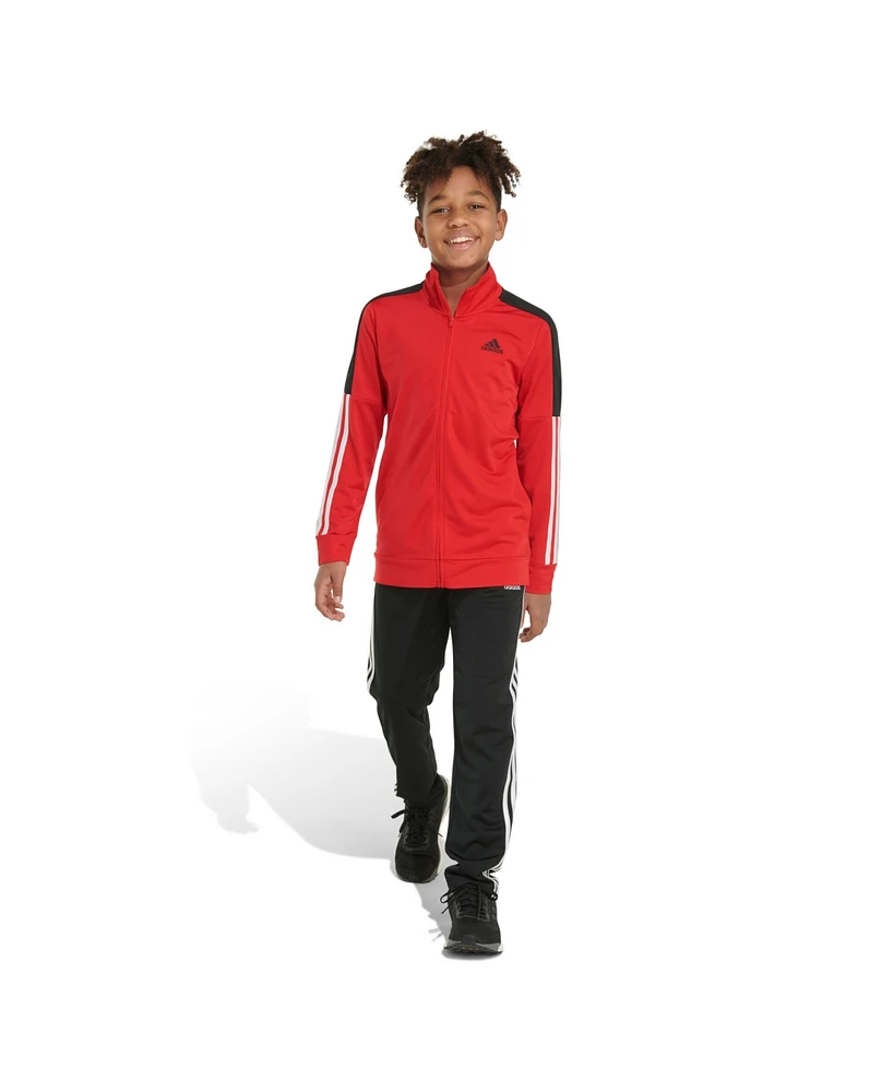 adidas Big Boys Long Sleeve Contrast 2-Stripe Tricot Track, 2-Piece Set