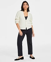 On 34th Women's Puff-Sleeve Jewel-Button Cardigan Sweater, Created for Macy's