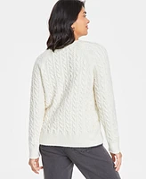 On 34th Women's Cozy Cable-Knit Crewneck Sweater