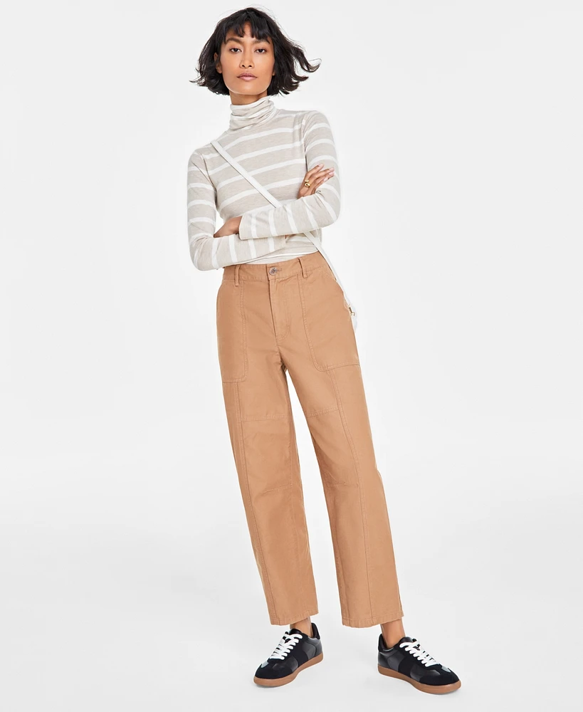 On 34th Women's Utility-Pocket Barrel-Leg Chinos, Created for Macy's