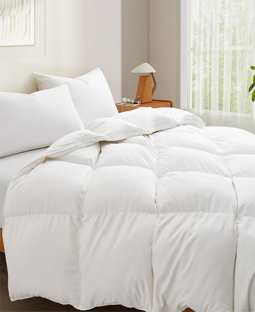 Unikome Heavyweight White Goose Feather and Down Comforter