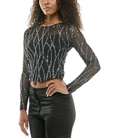 Alex & Sophia Juniors' Sequined Illusion Top