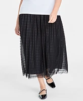 On 34th Plus Tulle A-Line Midi Skirt, Created for Macy's