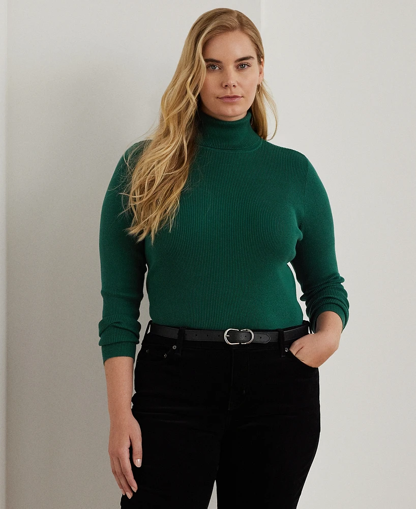 Lauren Ralph Lauren Plus Size Slim-Fit Turtleneck Top