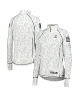 Colosseum Women's Camo Virginia Cavaliers Oht Military Appreciation Officer Arctic Lightweight Quarter-Zip Top