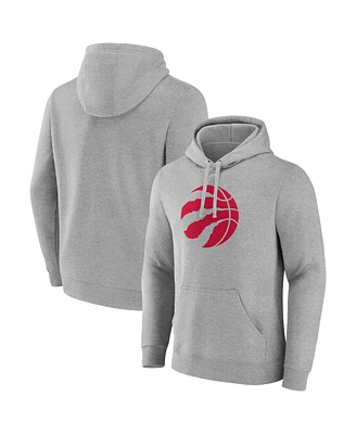 Fanatics Men's Heather Gray Toronto Raptors Primary Logo Pullover Hoodie