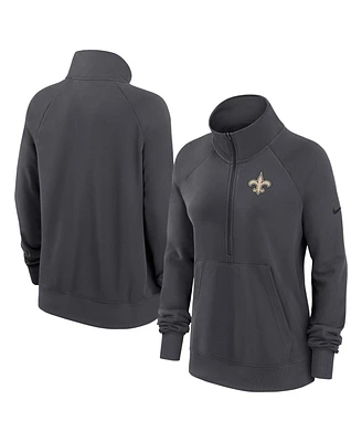 Nike Women's Charcoal New Orleans Saints Premium Raglan Performance Half-Zip Sweatshirt
