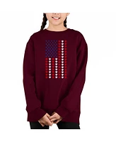 La Pop Art Girls Paws Flag Word Crewneck Sweatshirt