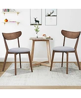Inolait Set of 2 Dining Chairs Upholstered Curved Back Side