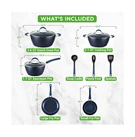 NutriChef Kitchenware Pots & Pans Set - Stylish Kitchen Cookware with Elegant Diamond Pattern