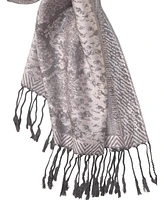 Olsen Mixed Pattern Fringe Scarf