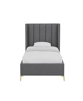 Inspired Home Keion Linen Platform Bed Full Size