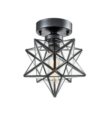 Moose Industrial Moravian Star Ceiling Light with Clear Glass Inches