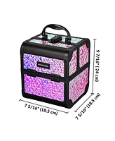 Byootique Makeup Train Case Cosmetic Organizer w/ Mirror Mermaid Artist