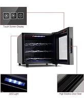 Jinjunye Wine Cooler Refrigerator, 12 Bottle Wine Fridge Small, Countertop Wine Cooler with Digital Temperature Control, Mini Freestanding Wine Cellar