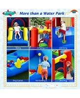 Costway 9-in-1 Inflatable Water Slide Kids Bounce Castle Giant Water Park w/ 860W Blower