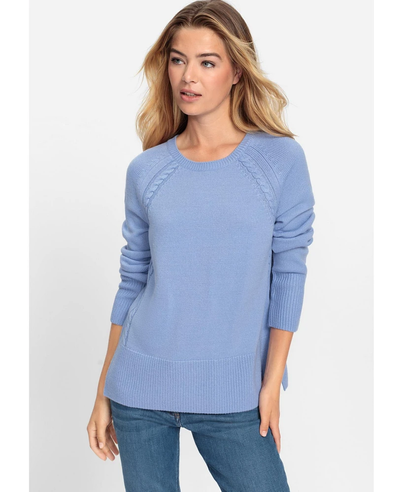 Olsen Women's Merino Wool Blend Cable Pullover