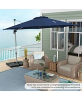 Sugift 11 Ft Outdoor Patio Umbrella with 360° Rotation and Adjustable Tilt-Navy