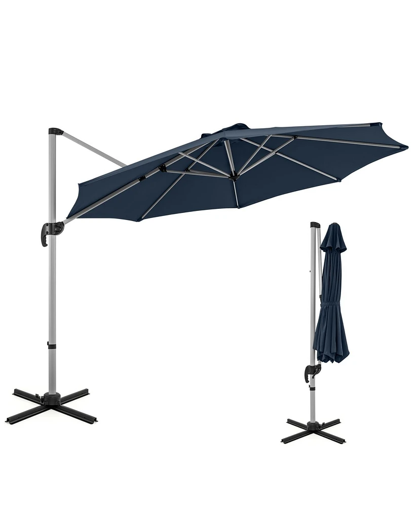 Sugift 11 Ft Outdoor Patio Umbrella with 360° Rotation and Adjustable Tilt-Navy