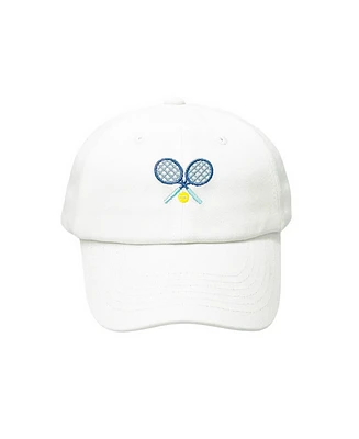 Bits & Bows Boys Boys Tennis Baseball Hat in White