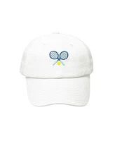 Bits & Bows Boys Boys Tennis Baseball Hat in White