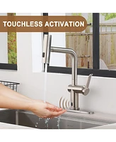 Casainc Single Handle Pull Out Kitchen Faucet with Touchless Sensor